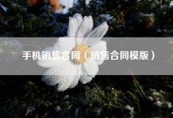 手机销售合同（销售合同模版）