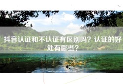 抖音认证和不认证有区别吗？认证的好处有哪些？