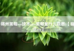 锦州黑帽seo技术(seo黑帽是什么意思)【临沧seo】