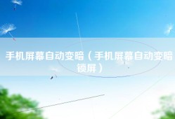 手机屏幕自动变暗（手机屏幕自动变暗锁屏）