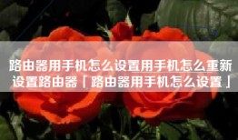 路由器用手机怎么设置用手机怎么重新设置路由器「路由器用手机怎么设置」