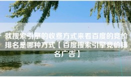 就搜索引擎的收费方式来看百度的竞价排名是哪种方式【百度搜索引擎竞价排名广告】