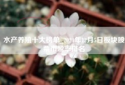 水产养殖十大榜单_2024年12月5日板块股票市盈率排名