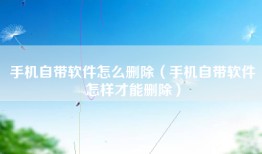手机自带软件怎么删除（手机自带软件怎样才能删除）