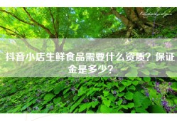 抖音小店生鲜食品需要什么资质？保证金是多少？