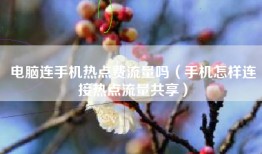 电脑连手机热点费流量吗（手机怎样连接热点流量共享）