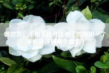 微信怎么不用手机号注册（如何用一个手机号注册两个微信）